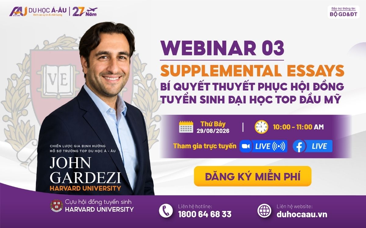 [WEBINAR 03] SUPPLEMENTAL ESSAYS: BÍ QUYẾT THUYẾT PHỤC HỘI ĐỒNG TUYỂN SINH ĐẠI HỌC TOP ĐẦU MỸ