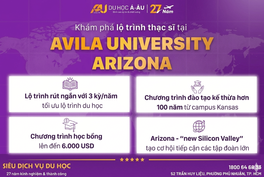 AVILA UNIVERSITY ARIZONA: LỘ TRÌNH THẠC SĨ STEM TẠI MỸ – HỌC NHANH, ỨNG DỤNG CAO, ĐỊNH HƯỚNG NGHỀ NGHIỆP RÕ RÀNG