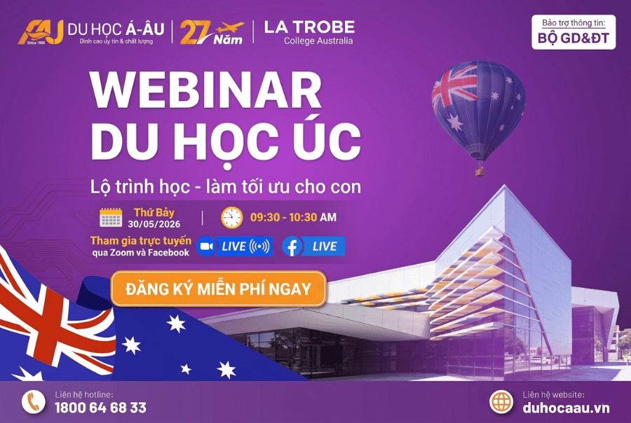 Webinar: Du Học Úc Ngành Trí Tuệ Nhân Tạo (AI) - Lộ Trình Học & Làm Tối Ưu Cho Con